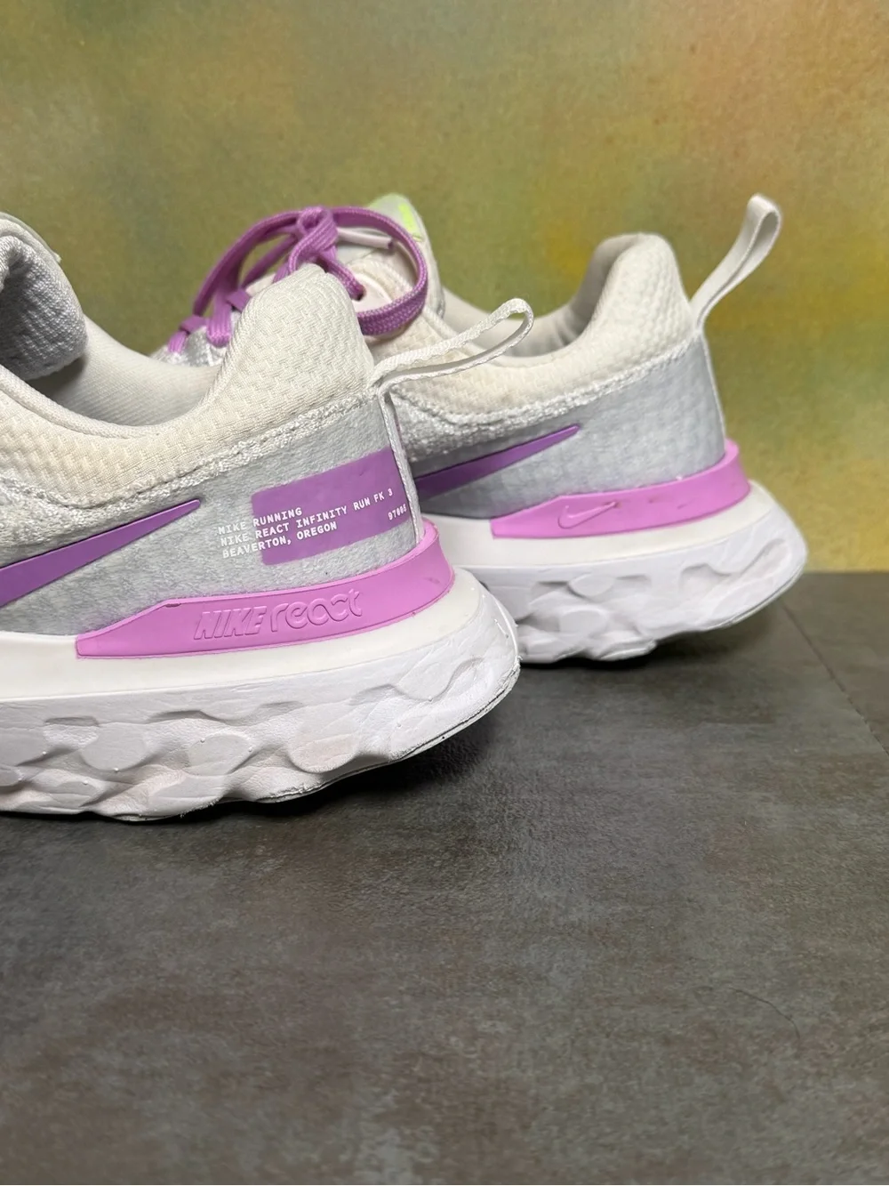 Nike React Infinity 3 Women's White/Fuchsia Running Shoes DZ3016-100 Size 8